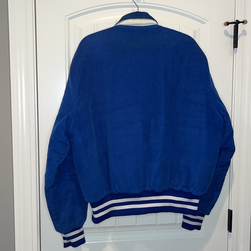 Rare Vintage blue corduroy trucker jacket coat embroidered Senator Alaska L/XL - Picture 12 of 16